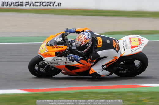 2009-05-09 Monza 3058 Superstock 600 - Free Practice - Christian Von Gunten - Suzuki GSX-R600